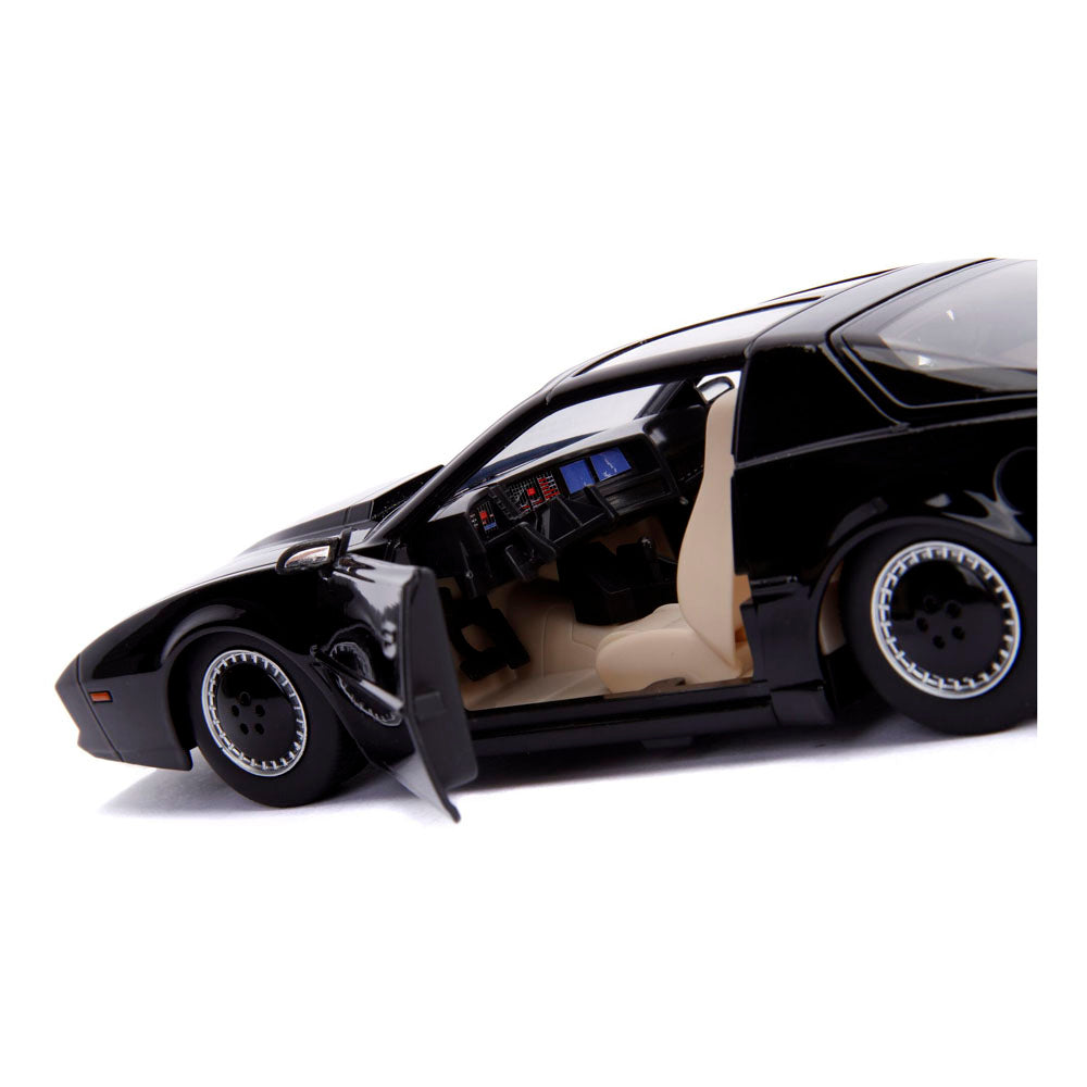 Jada- Kitt Coche fantástico Metal 1:24 con Luces Coleccionismo, Color negro, Talla Única (253255000