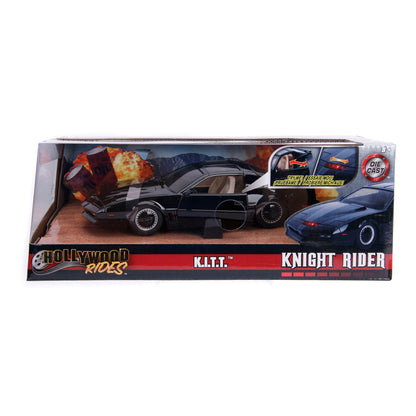 Jada- Kitt Coche fantástico Metal 1:24 con Luces Coleccionismo, Color negro, Talla Única (253255000