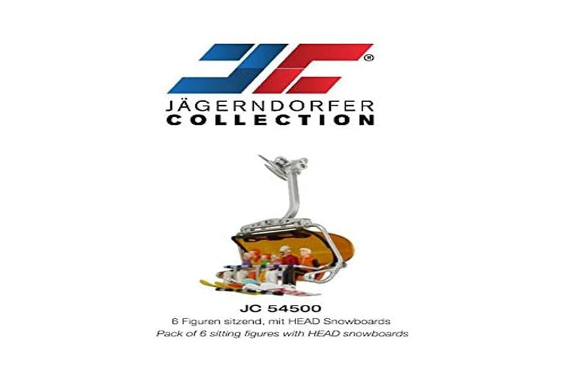 Jaegerndorfer JaegerndorferJC54500 6 Pieces Sitting Figures with Head Snowboards, 1:32 Scale, Multi-Color, 123