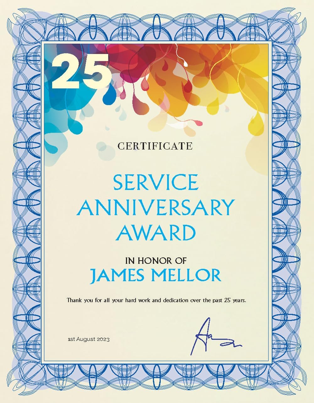 Computer Craft A4 Certificate Papers with Foil Seals, 90gsm, Blue