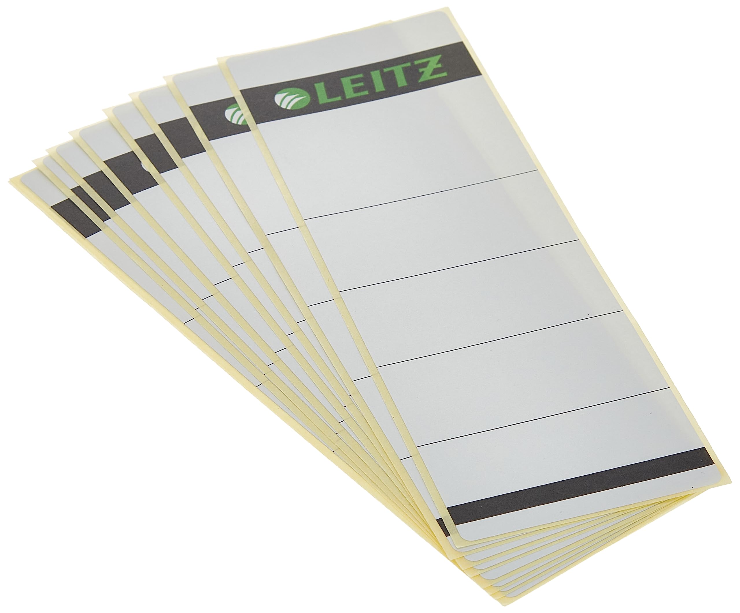 Leitz Self Adhesive Replacement Spine Labels for Standard 80 mm Lever Arch Files, Wide and Short, 61 x 192 mm, Paper, 16420085 - Grey/light grey, Pack of 10