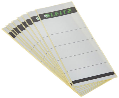 Leitz Self Adhesive Replacement Spine Labels for Standard 80 mm Lever Arch Files, Wide and Short, 61 x 192 mm, Paper, 16420085 - Grey/light grey, Pack of 10