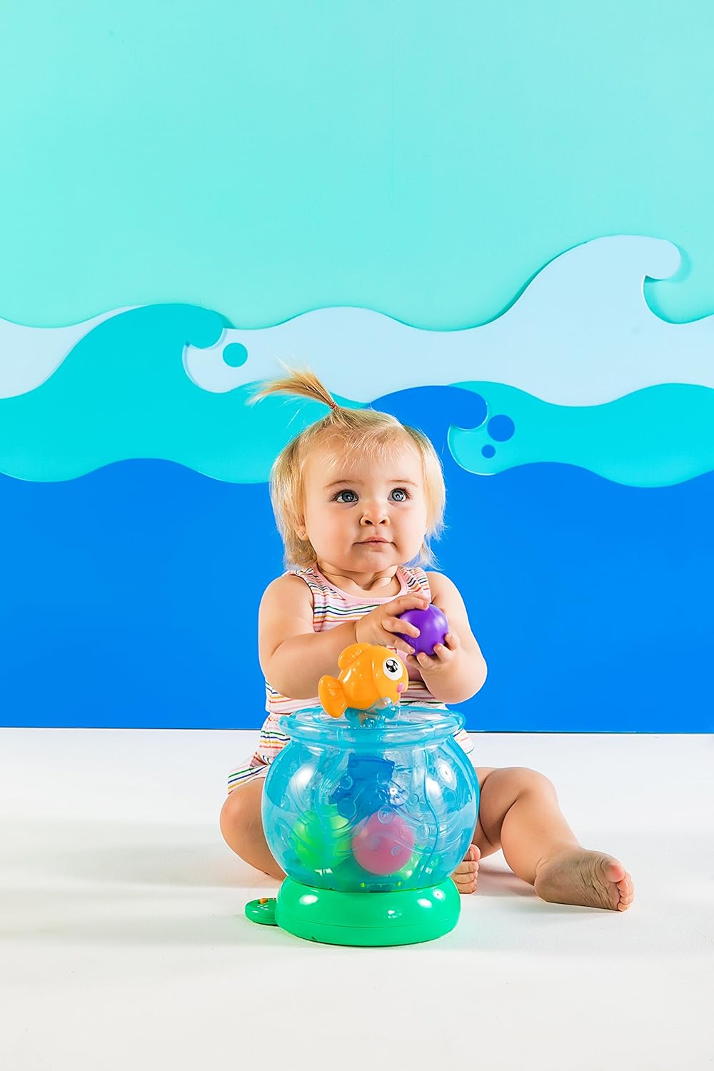 Bright Starts Funny Fishbowl Ball Popper Musical Activity Toy with Lights, Ages 12 Months+