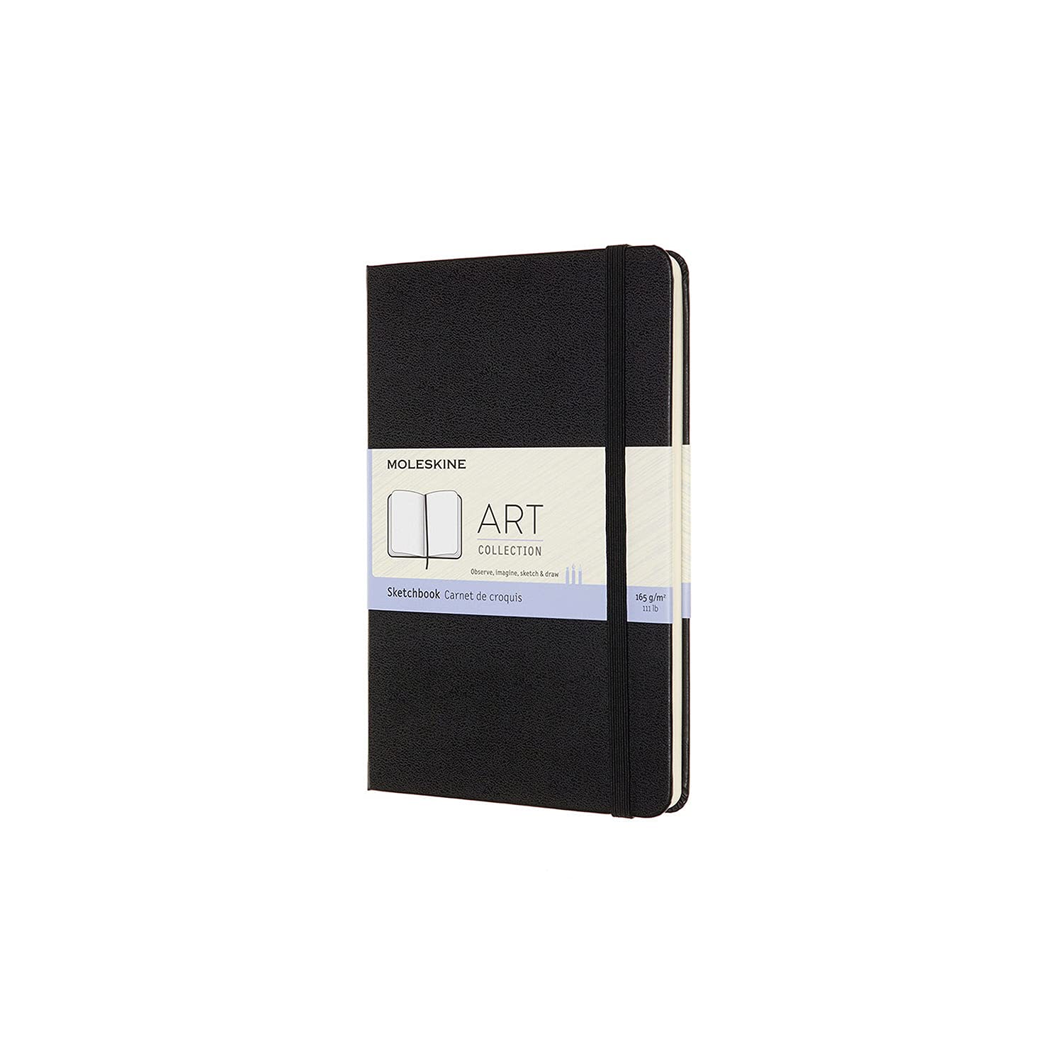 Moleskine Medium Size 11.5 x 18 cm Art Sketchbook, Sketchbook for Drawings, Paper Suitable for Pencils, Pastels, Fountain Pens and Markers, Hard Cover, Colour Black, 88 Pages