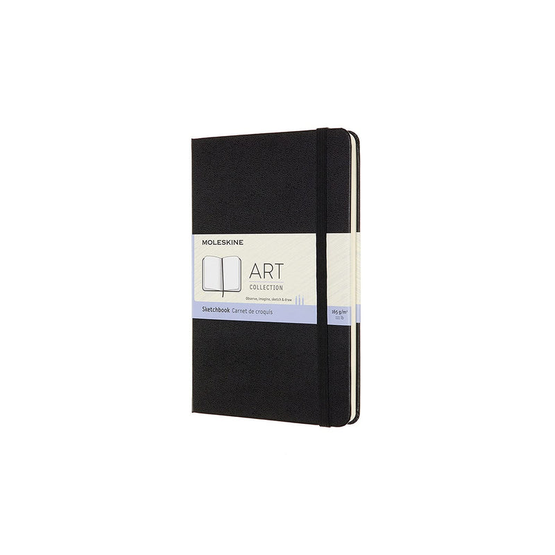 Moleskine Medium Size 11.5 x 18 cm Art Sketchbook, Sketchbook for Drawings, Paper Suitable for Pencils, Pastels, Fountain Pens and Markers, Hard Cover, Colour Black, 88 Pages