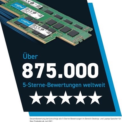 Crucial RAM 8GB DDR4 3200MHz CL22 (or 2933MHz or 2666MHz) Portable Memory CT8G4SFRA32A
