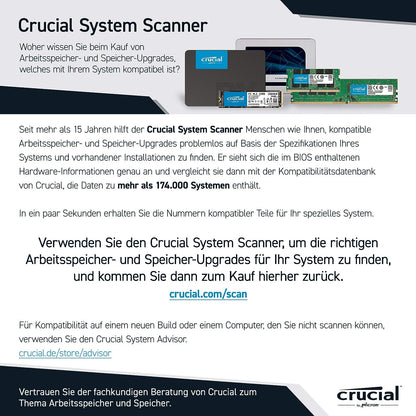 Crucial RAM 8GB DDR4 3200MHz CL22 (or 2933MHz or 2666MHz) Portable Memory CT8G4SFRA32A