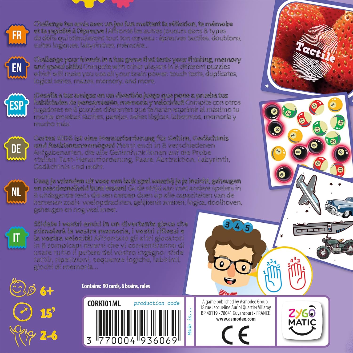 Zygomatic | Cortex Challenge: Kids | Card Game | Ages 6+ | 2-6 Players | 15 Minutes Playing Time
