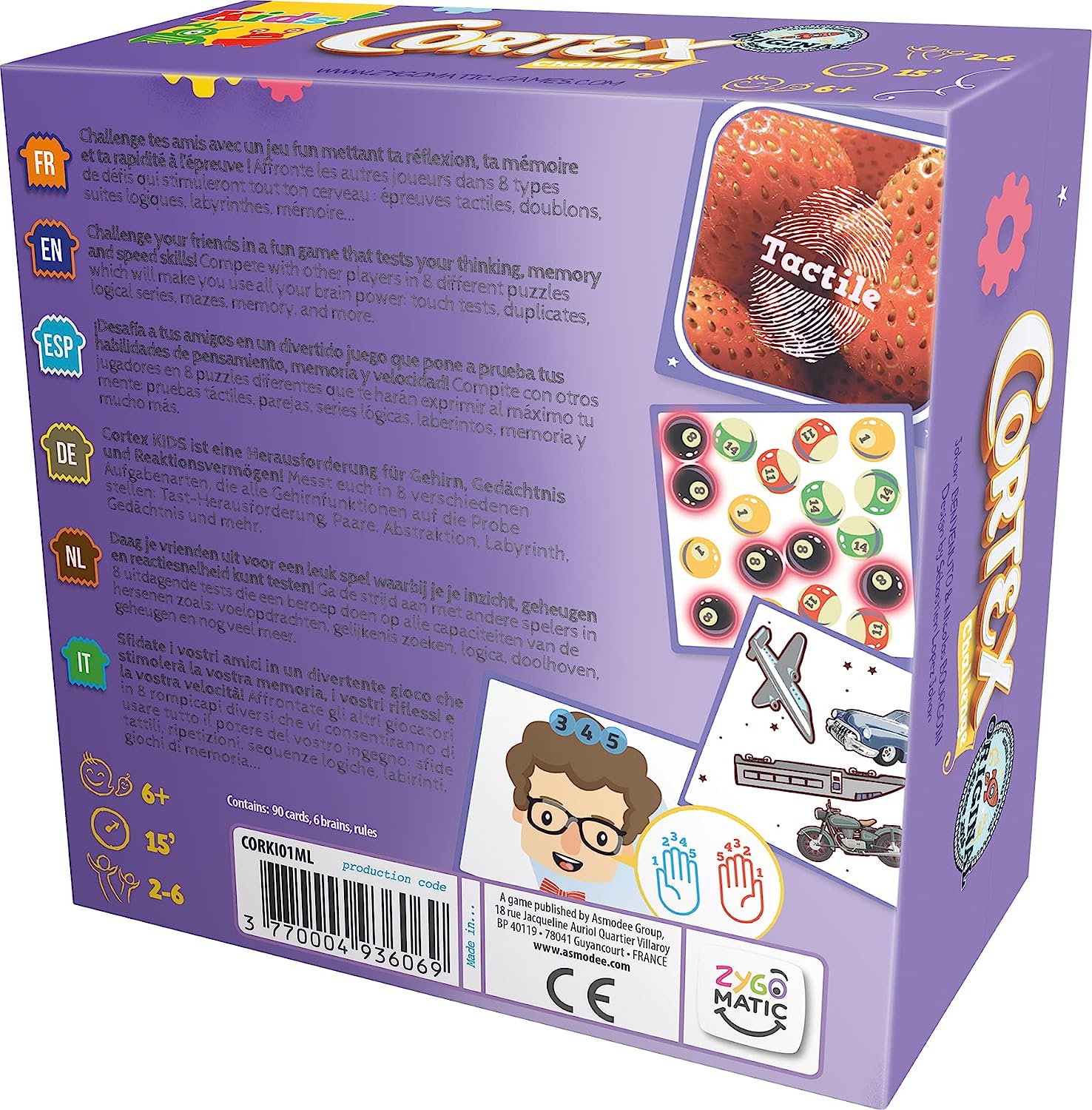 Zygomatic | Cortex Challenge: Kids | Card Game | Ages 6+ | 2-6 Players | 15 Minutes Playing Time
