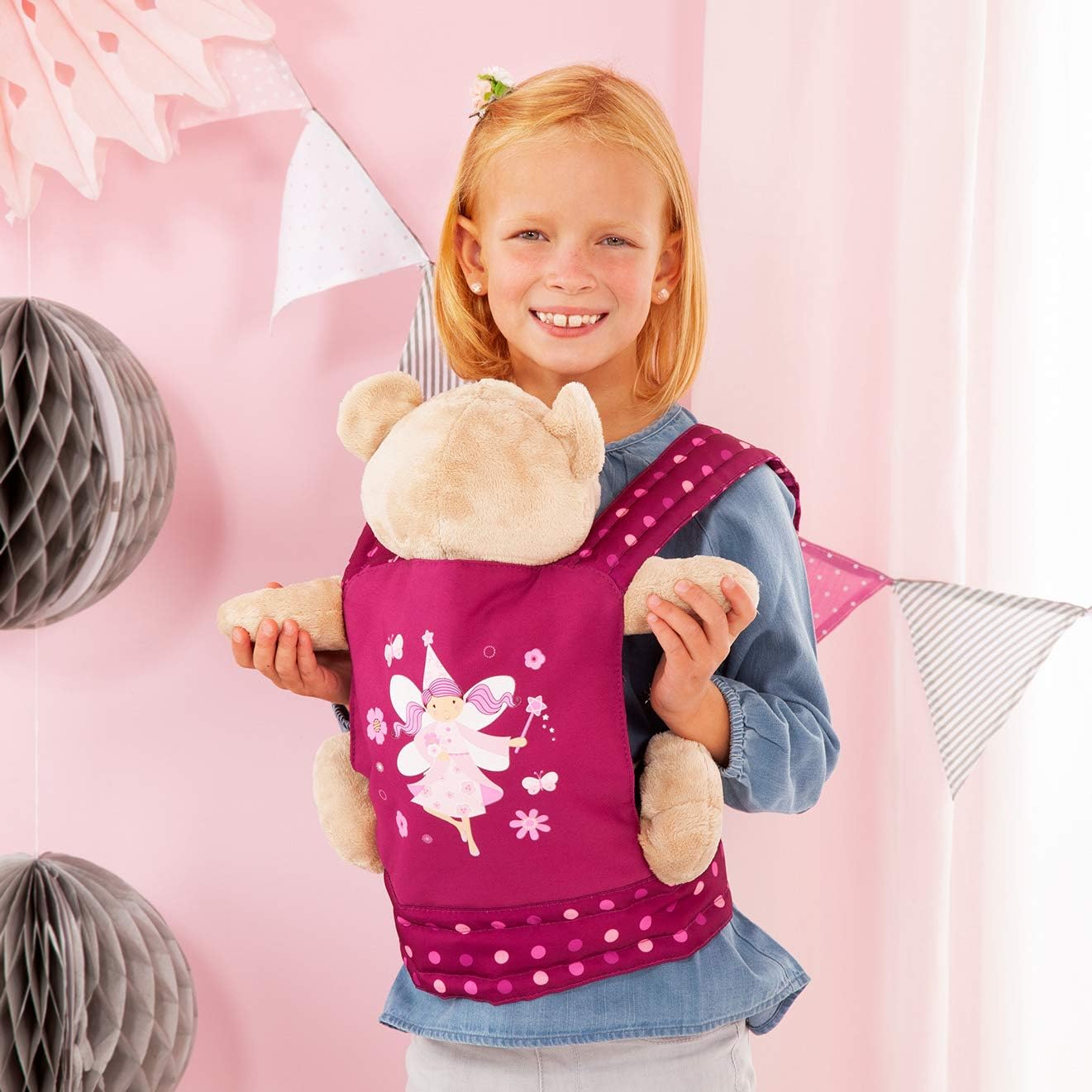 Bayer Design Baby doll carrier stuffed sling front and back with adjustable straps accessories, bordeaux