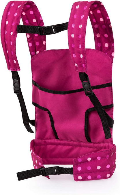 Bayer Design Baby doll carrier stuffed sling front and back with adjustable straps accessories, bordeaux