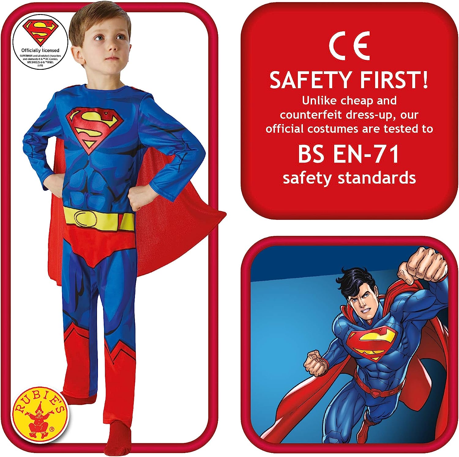 Rubies - Superman - Déguisement Pour Enfant Classique Superman Comic Book - Taille L- CS810780/