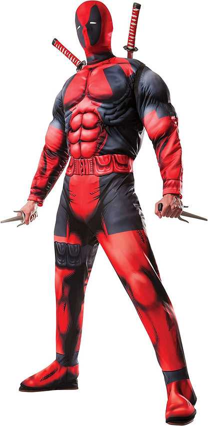 DELUXE FIBER FILLED DEADPOOL COSTUME - FANCY DRESS COSTUME (SIZE: XL)