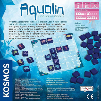 Thames & Kosmos Aqualin Beautiful 2 Player Strategy Board Game Kosmos Games Ages 8 and Up Quality Plastic Tiles Beautiful Artwork