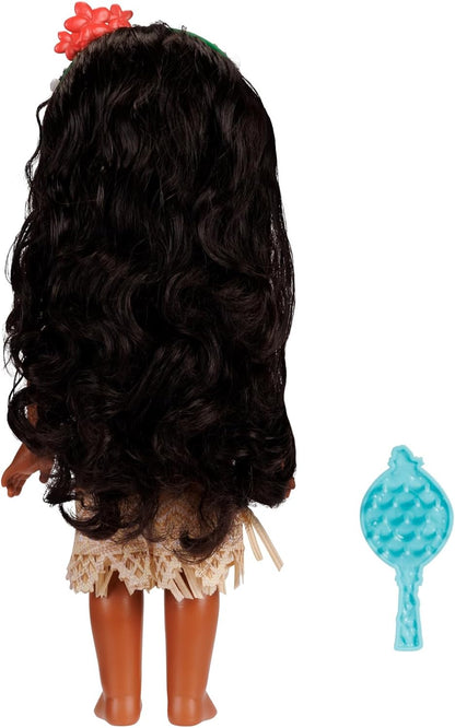 Disney Princess Moana Doll by JAKKS Pacific, 35cm Tall Doll with Royal Reflection Eyes Includes Removable Dress, and Flower Headband For Girls Aged 3+
