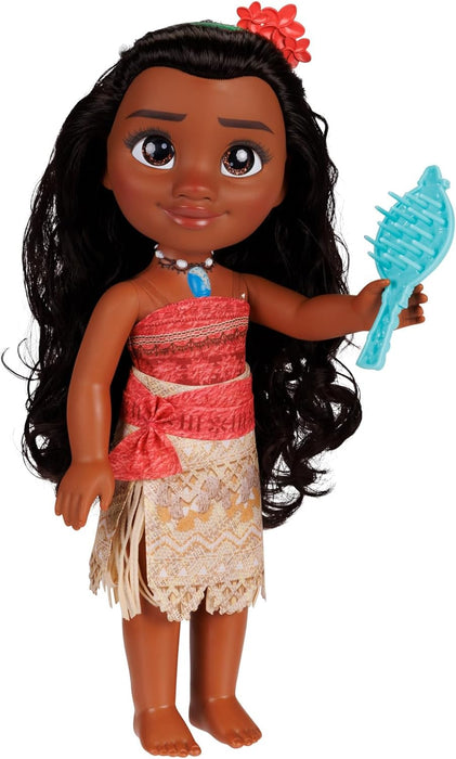 Disney Princess Moana Doll by JAKKS Pacific, 35cm Tall Doll with Royal Reflection Eyes Includes Removable Dress, and Flower Headband For Girls Aged 3+
