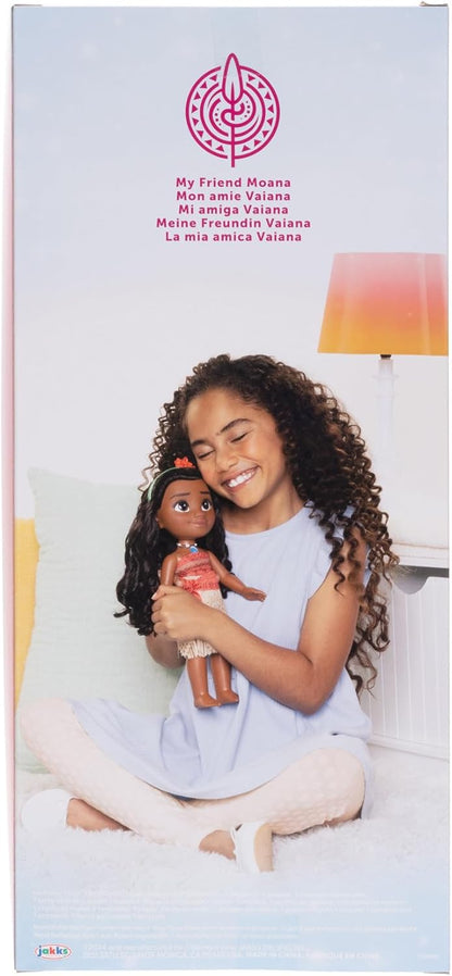 Disney Princess Moana Doll by JAKKS Pacific, 35cm Tall Doll with Royal Reflection Eyes Includes Removable Dress, and Flower Headband For Girls Aged 3+