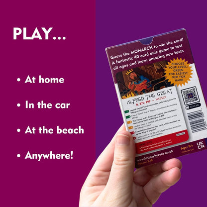 History Heroes: Kings & Queens - History Quiz Card Game for Kids, Adults - Family Friendly, Fun & Educational Travel Game About the British Monarchy & Royals