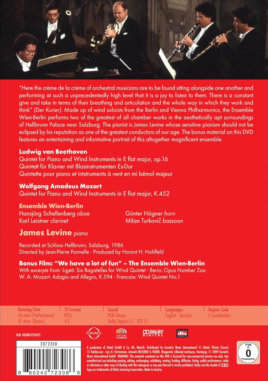 Mozart and Beethoven - Quintets for Piano and Wind Instruments (Ensemble Wien-Berlin/James Levine)