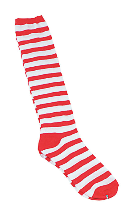 Bristol Novelty BA051 Striped Clown Socks, Unisex-Adult, Red/White, One Size