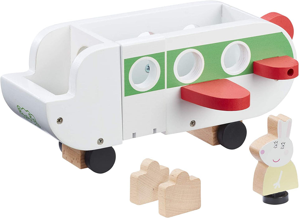 Peppa Pig Wooden Aeroplane, push along vehicle, imaginative play, preschool toys, fsc certified, sustainable gift for 2-5 years old