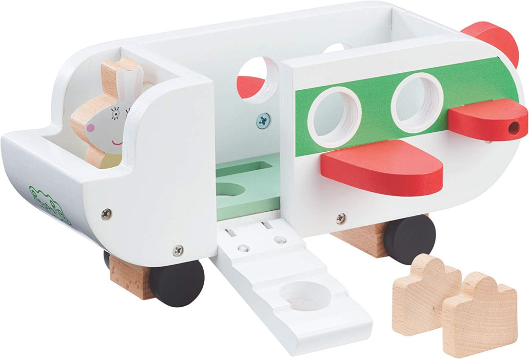Peppa Pig Wooden Aeroplane, push along vehicle, imaginative play, preschool toys, fsc certified, sustainable gift for 2-5 years old