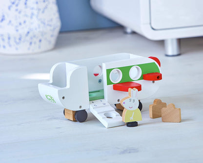 Peppa Pig Wooden Aeroplane, push along vehicle, imaginative play, preschool toys, fsc certified, sustainable gift for 2-5 years old