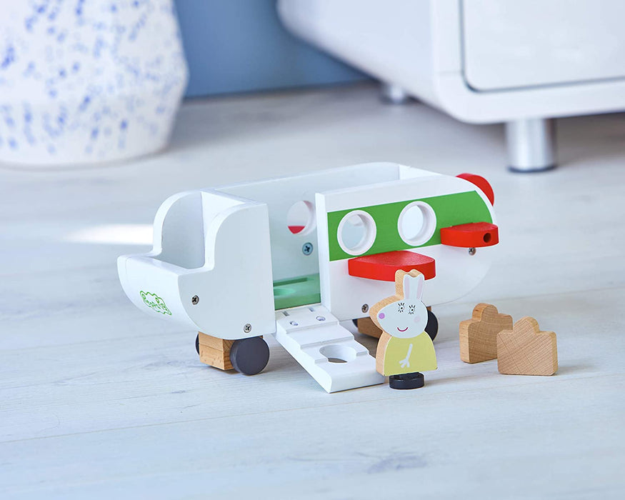 Peppa Pig Wooden Aeroplane, push along vehicle, imaginative play, preschool toys, fsc certified, sustainable gift for 2-5 years old