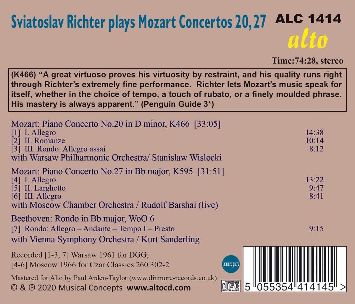 Sviatoslav Richter Plays Mozart Concertos 20,27