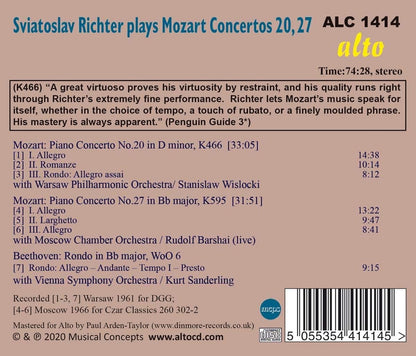 Sviatoslav Richter Plays Mozart Concertos 20,27