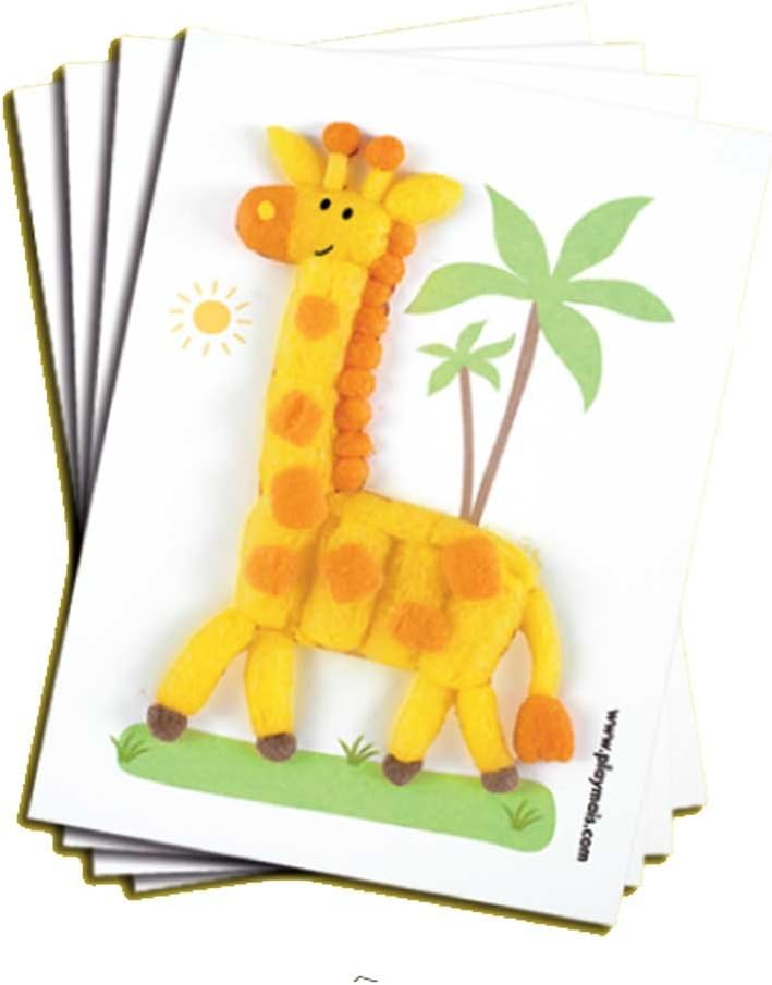 PlayMais 160081 – Card Set Coloured 24 Cards for Gluing, Craft Set