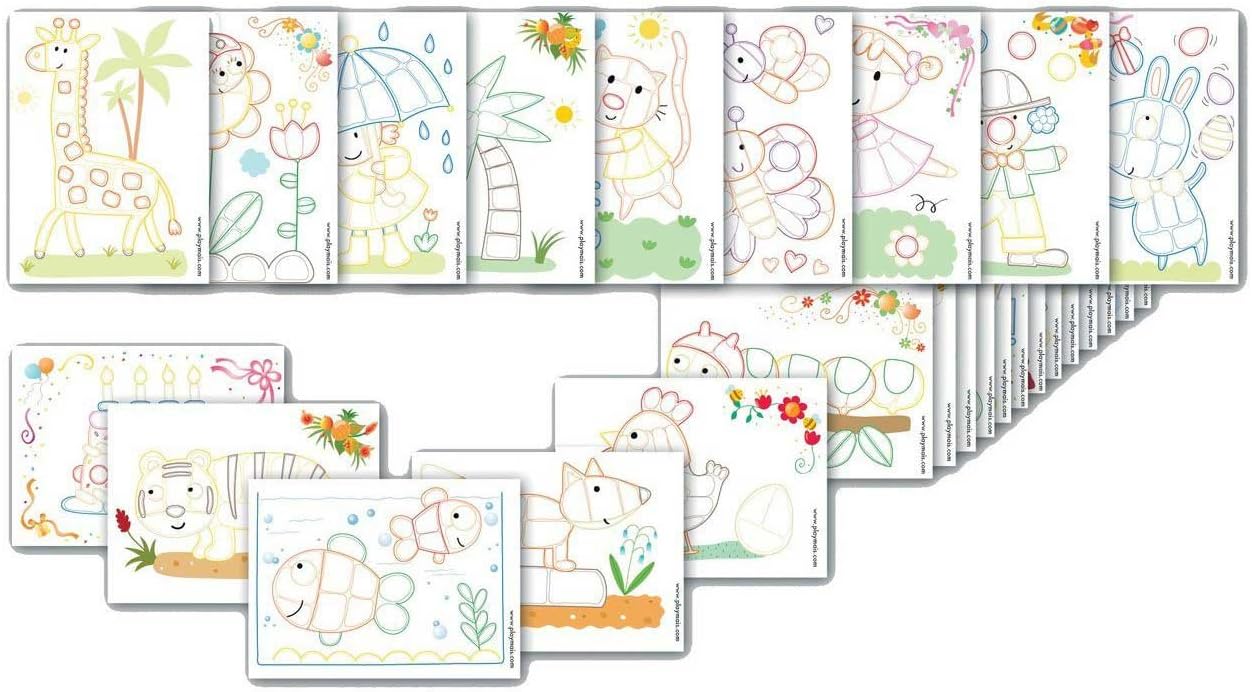 PlayMais 160081 – Card Set Coloured 24 Cards for Gluing, Craft Set