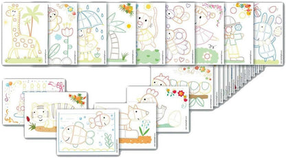 PlayMais 160081 – Card Set Coloured 24 Cards for Gluing, Craft Set