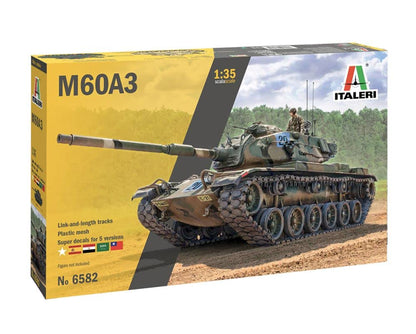 Italeri 6582S 1:35 M60A-3 Combat Tank, Building, Construction, Stand Model Making, Crafts, Hobby, Gluing, Plastic Kit, Detailed