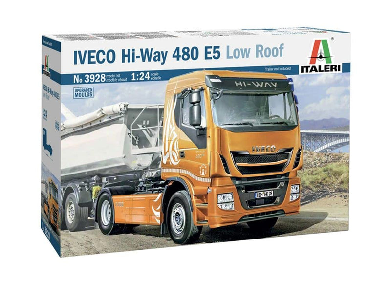 Italeri 1:24 Iveco Hi-Way 480 E5 (Low Roof), maqueta, construcción de Modelos de pie, Manualidades, aficiones, Pegar, Kit de plástico detallado, Color sin Pintar, Mittel (3928S
