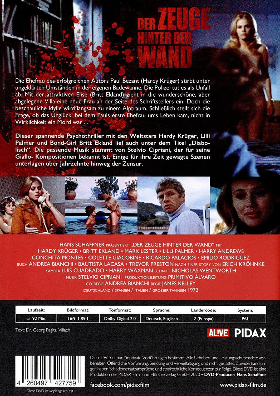 Der Zeuge hinter der Wand / Spannender Psychothriller mit Weltstarbesetzung (Pidax Film-Klassiker)