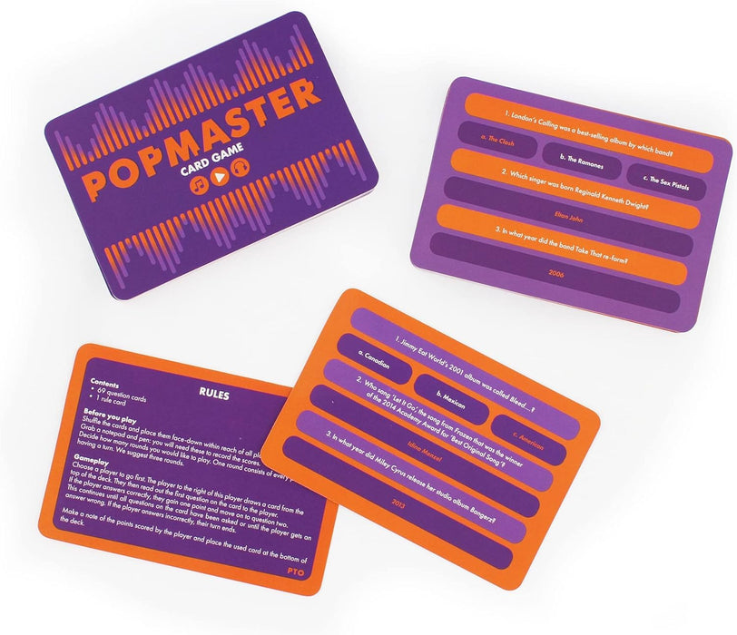 Ginger Fox Popmaster Greatest Hits Quiz Card Game - Put Your Musical Knowledge To The Test In This Pop Themed Trivia Game