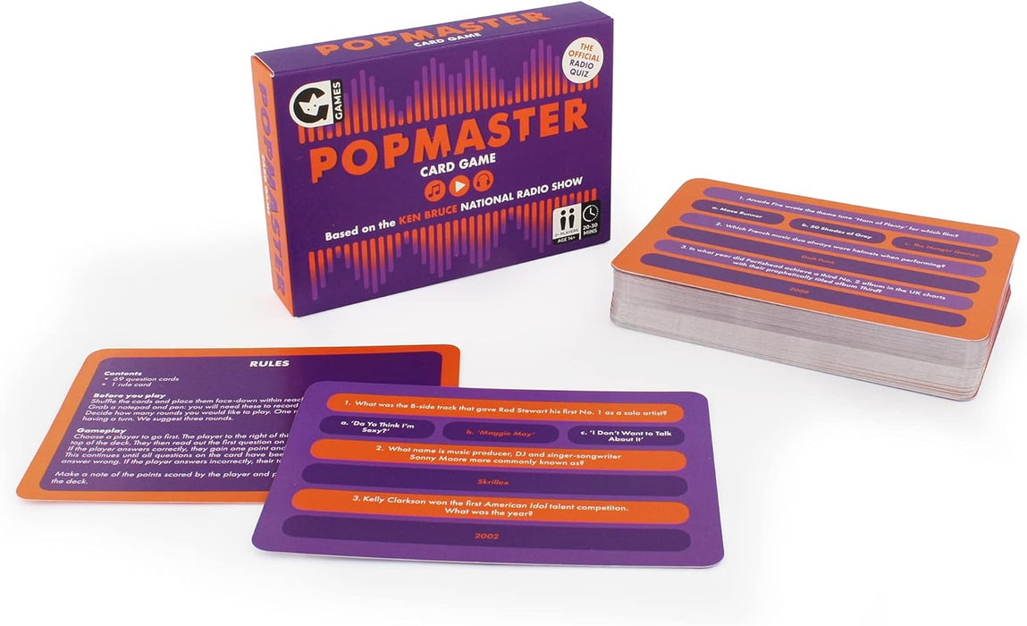 Ginger Fox Popmaster Greatest Hits Quiz Card Game - Put Your Musical Knowledge To The Test In This Pop Themed Trivia Game