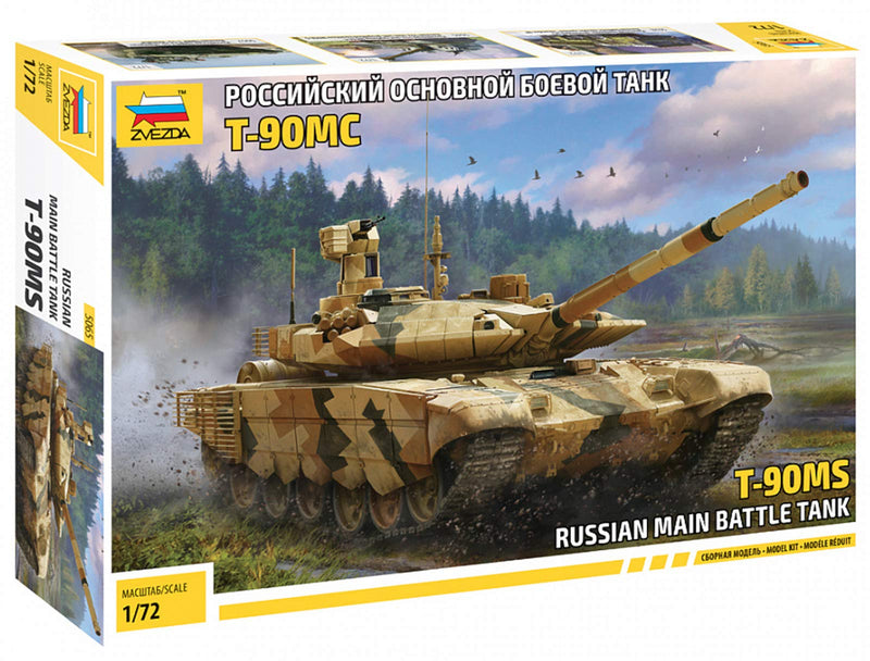 Zvezda 530005065 American, army 1:72 T-90MS Russian Main Battle Tank, Model, Plastic Assembly kit, Detailed Replica