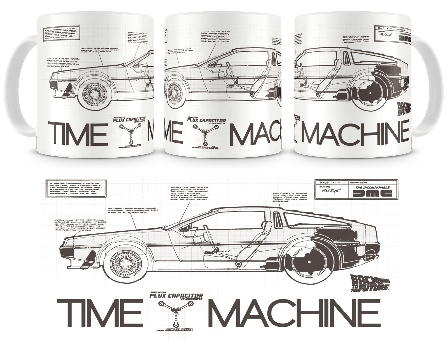 SD TOYS BACK TO THE FUTURE TIME MACHINE BACK TO THE FUTURE CERAMIC MUG