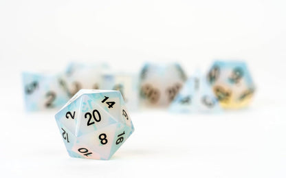 Opalite DND Dice Set, Mystic Mines, Full-Sized 16mm Polyhedral Dice Set, Dungeons and Dragons Role Playing dice by Fanroll