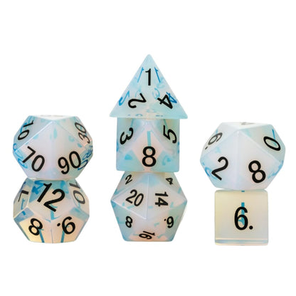 Opalite DND Dice Set, Mystic Mines, Full-Sized 16mm Polyhedral Dice Set, Dungeons and Dragons Role Playing dice by Fanroll