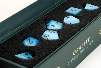 Opalite DND Dice Set, Mystic Mines, Full-Sized 16mm Polyhedral Dice Set, Dungeons and Dragons Role Playing dice by Fanroll