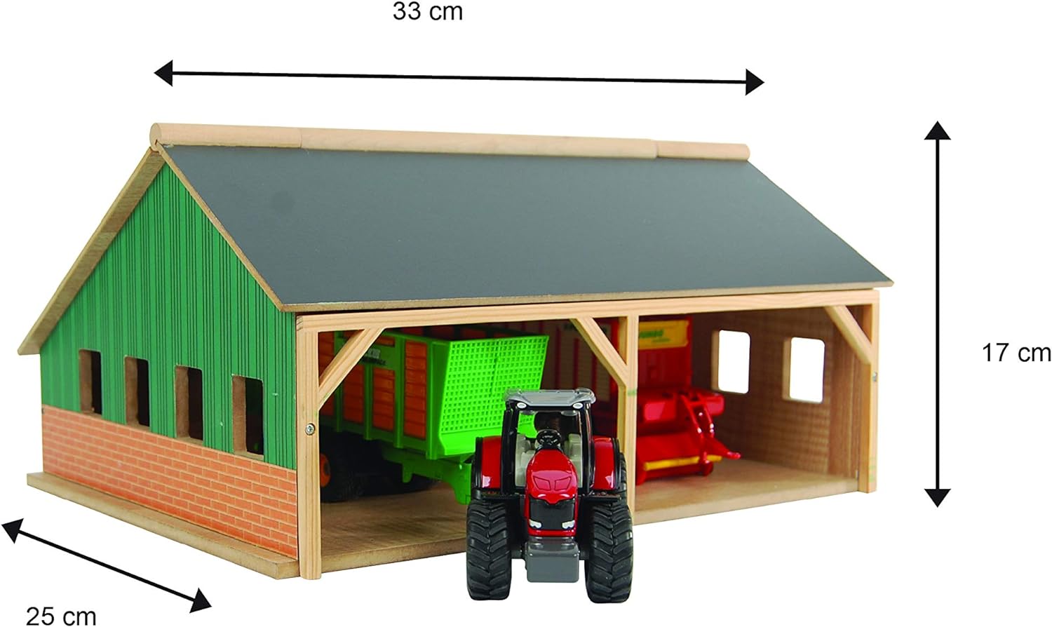 Kids Globe Schuppen, Geräteschuppen Spielzeug, Bauernhof mit Maßstab 1:50, Holzbauernhof, Holz Stall, Bauernhof Spielzeug Holz 610047