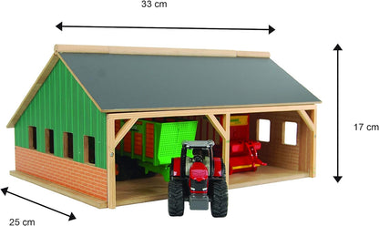 Kids Globe Schuppen, Geräteschuppen Spielzeug, Bauernhof mit Maßstab 1:50, Holzbauernhof, Holz Stall, Bauernhof Spielzeug Holz 610047