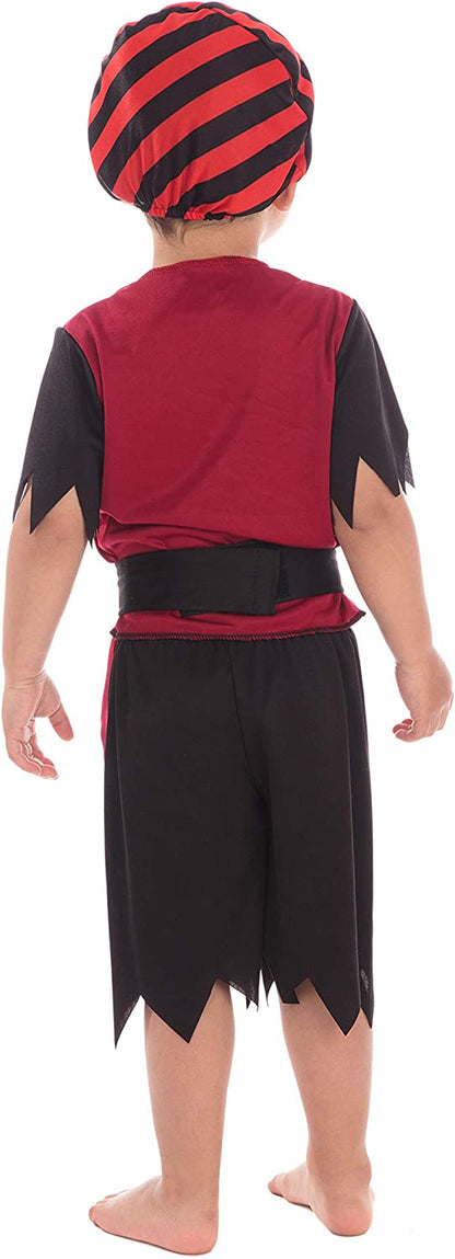 Bristol Novelty CC019 Pirate Boy Mate Toddler Costume, Red, X-Small, Age 2-3 Years