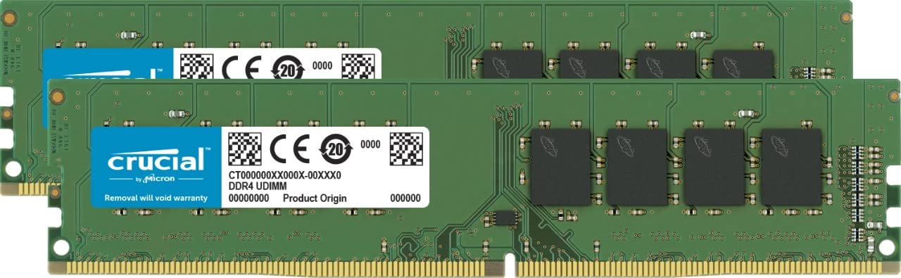 Crucial RAM 32GB (2x16GB) DDR4 3200MHz CL22 (2933MHz oder 2666MHz) Desktop Arbeitsspeicher Kit CT2K16G4DFRA32A