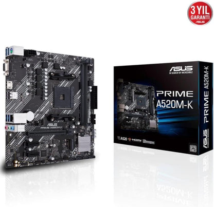 ASUS PRIME A520M-K, AMD AM4, MATX, 64GB DDR4, 2 X DIMM, D-SUB, HDMI, PCIE Prime A520M