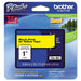 Brother TZe-651 Labelling Tape Cassette, Black on Yellow, 24 mm (W) x 8 m (L), Laminated, Brother Genuine Supplies