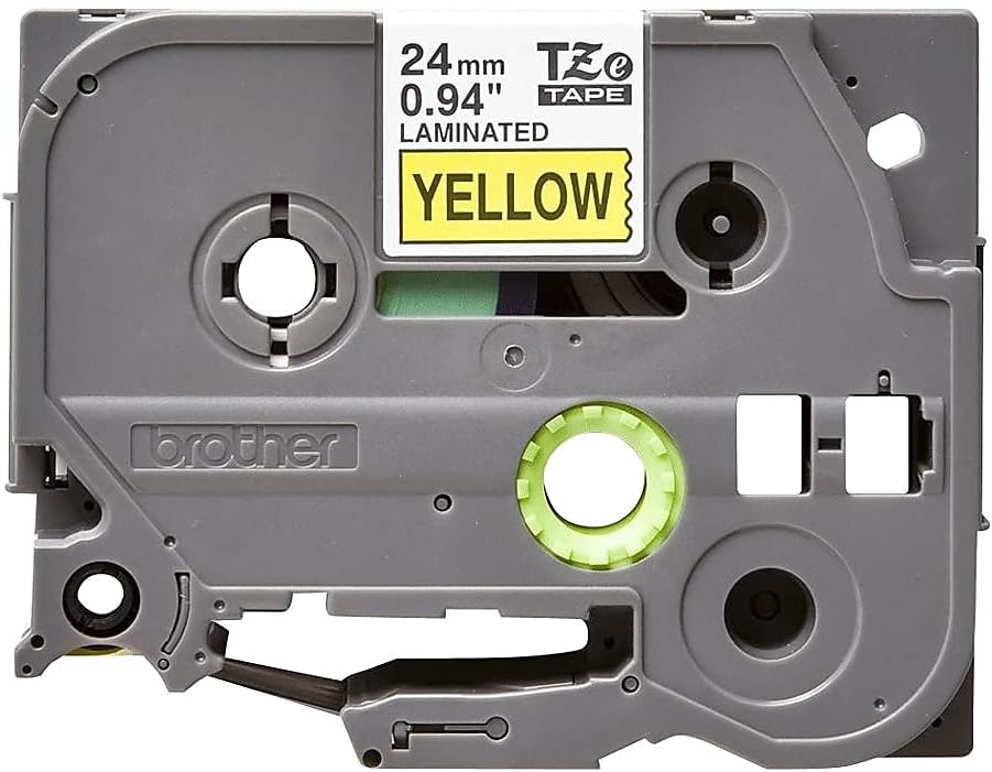 Brother TZe-651 Labelling Tape Cassette, Black on Yellow, 24 mm (W) x 8 m (L), Laminated, Brother Genuine Supplies